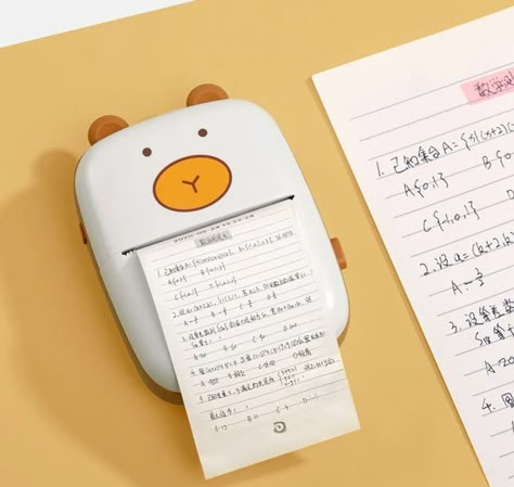 Study Room Accessories, Mini Printer Aesthetic, Mini Printers, Mini Printer Ideas, Mini Note, Printer Aesthetic, Aesthetic Mini Printer, Cute Items To Buy, Kawaii Portable Stationery