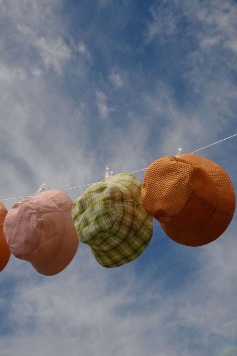 Bucket Hat Photoshoot, Bucket Hat Inspo, Bucket Hat Fashion, Hat Aesthetic, Clothing Photography, Clothing Line, Summer Feeling, Cute Hats, Photography Inspo