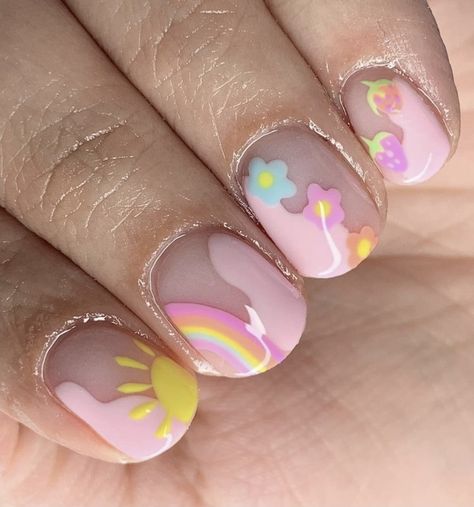 Short Nail Cute Designs, Little Kids Nail Designs Girls Easy, Preppy Nail Ideas For Kids, Nails Girls Kids, Nail Art Kids Girl, Girl Nails Kids, Girls Nails Kids, Toddler Nails Designs Kids, Kids Nails Ideas