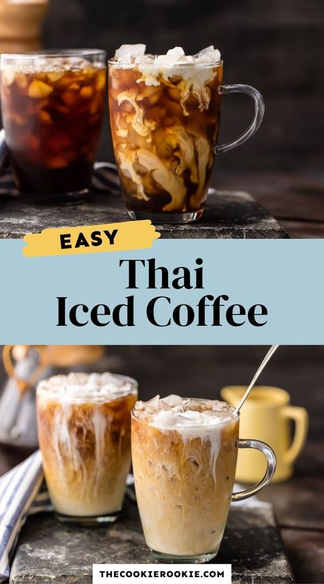 Thai Iced Coffee Recipe, Easy Iced Coffee Recipe, Easy Iced Coffee, Thai Iced Coffee, Diy Kombucha, Thai Coffee, Iced Coffee Recipe, Healthy Hydration, Best Thai