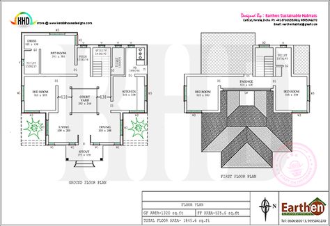 Floor plan of Earthen Habitat home Home Plan With Courtyard, Vernacular House Plans, Kerala House Floor Plans, Nadumuttam House Plans, Naalukettu House Plan, Nalukettu Houses Kerala Plan, Naalukettu House, Nalukettu House Plan, Kerala Style House Plan