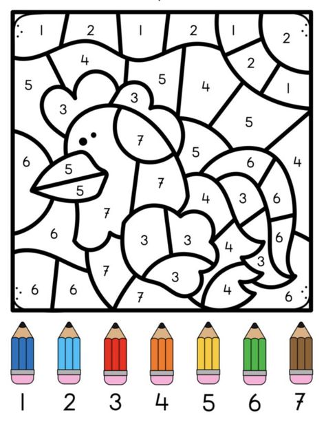 Birthday Color By Number, Color By Letter Free Printables, Coloring Numbers, Number Worksheet, Intermediate Colors, Color By Number Printable, Alphabet Worksheets Preschool, Teaching Numbers, Numbers For Kids