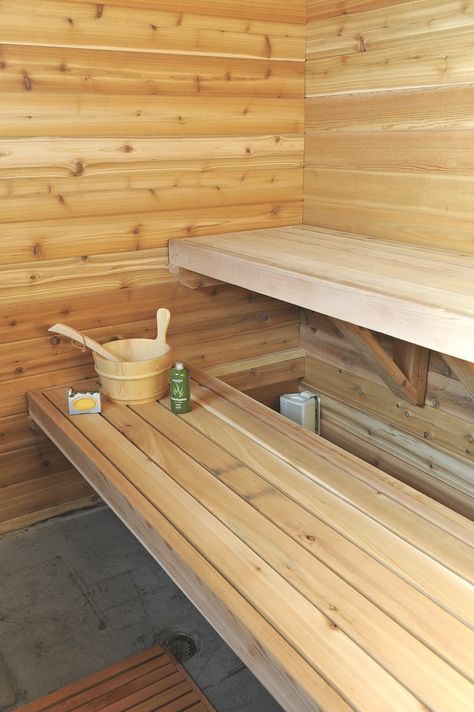 From wood selection, board width, bench width, and more, I share everything you need to know about sauna benches, including how to build sauna benches! Build Your Own Sauna, Sauna Bench, Building A Sauna, Wood Sauna, Sauna Diy, Portable Sauna, Diy Bird Bath, Finnish Sauna, Backyard Buildings