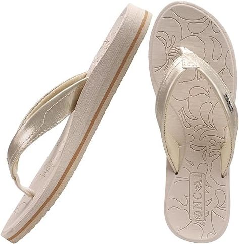 Amazon.com | ONCAI Flip Flops For Women Yoga Mat Non-Slip Womens Flip Flops Thong Sandals Summer Beach Slippers With Arch Support Lightweight EVA Sole White Size 8.5 | Flip-Flops Slippers With Arch Support, Flip Flops For Women, Women Yoga, Beach Slippers, Eva Sole, Thong Sandals, Mens Sandals, Yoga Women, Sandals Summer