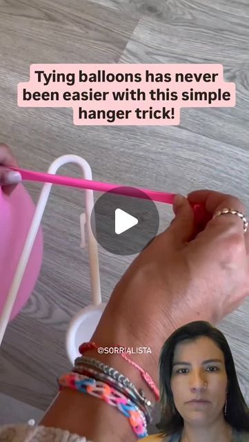 Carla Madureira on Instagram: "Do you need a quick and easy way to tie balloons without the hassle? 

All you need is a clothes hanger! Use the round part of one side to wrap the balloon's end, and you're done—no stress, no struggle! Try this tip and save time at your next party! 🎈✨ 

Follow us for more hacks. Share with someone who will find it useful.

Credits to sorrialista 
#EasyTip #PartyHack #BalloonTrick"#letsmakeez #easyliving #hacks #homehacks #partydecor #PartyHack #partyideas #balloons #BalloonTrick #EasyTip" How To Tie A Balloon, Easy Birthday Decorations, Balloon Decorations Diy Tutorials, Balloon Hacks, Hanging Balloons, Sports Massage Therapy, Blowing Up Balloons, Family Party Games, Diy Balloon Decorations