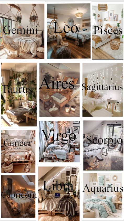 The zodiacs teenage bedrooms Gemini Room Aesthetic, Libra Bedroom Ideas, Virgo Room Aesthetic, Libra Room Ideas, Gemini Bedroom Aesthetic, Libra Room Aesthetic, Pisces Bedroom Aesthetic, Aquarius Home Aesthetic, Scorpio Bedroom Aesthetic