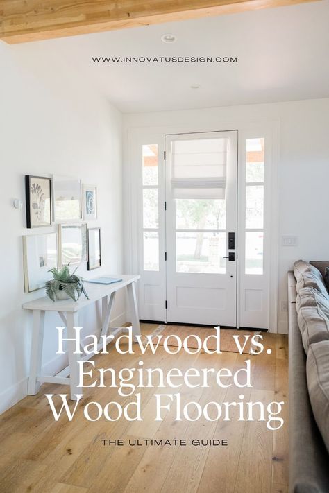 Struggling to decide on which type of flooring you need? Explore Hardwood versus Engineered Wood Flooring in this comprehensive guide! Flooring guide for homeowners. #flooringideas #flooring #hardwoodflooring #woodfloors #woodflooring #engineeredwoodfloor #engineeredwood #flooringinspo #flooringgoals #oakflooring #whiteoakfloor White Oak Engineered Hardwood Floors, Type Of Flooring, Oak Engineered Hardwood, Engineered Wood Flooring, White Oak Floors, Similarities And Differences, Engineered Flooring, Solid Wood Flooring, Engineered Hardwood Flooring