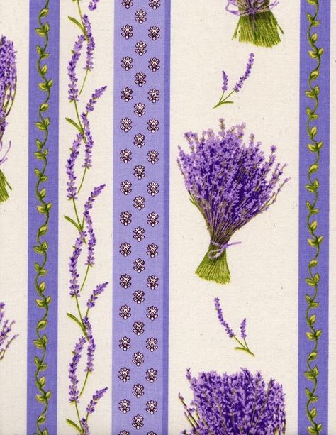 Printed Cotton Fabric (Provence and other) Lavender Print, French Theme, Beautiful Fabrics, Provence Style, Lovely Lavender, French Fabric, French Lavender, Border Pattern, Curtain Designs