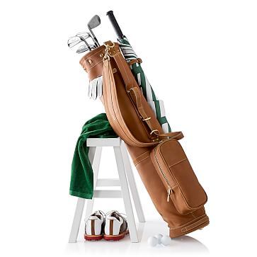 Leather Sunday Golf Bag #makeyourmark Sunday Golf Bag, Golf Birthday Gifts, Golf Ball Crafts, Golf Club Grips, Golf Trolley, Golf Cart Accessories, Golf Mk4, Golf Club Sets, Golf Tips For Beginners