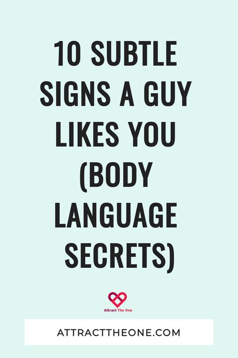 Wondering if a guy likes you? Here are 10 subtle signs he likes you from his body language, even if he hasn't told you yet. Physical Signs He Likes You, Guy Like You, If A Guy Like You, Signs That A Guy Like You, Things A Guy Does When He Likes You, Signs He Likes You Over Text, If He Likes You, Signs A Guy Like You, When He Likes You Back