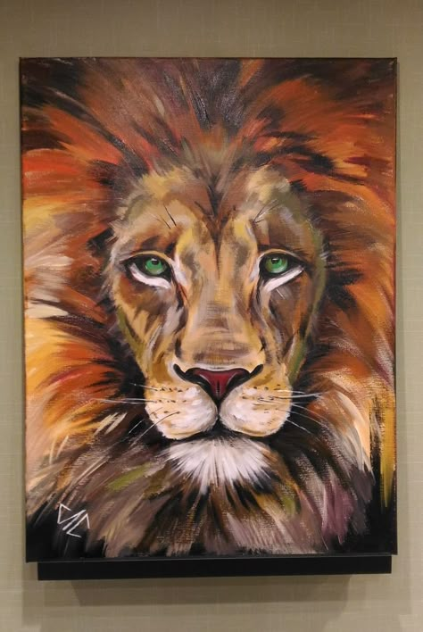 Canvas For Beginners, Lion Painting, Canvas Drawings, Soyut Sanat Tabloları, Easy Canvas Painting, Art Painting Gallery, Painting Art Lesson, Canvas Painting Diy, Lion Art