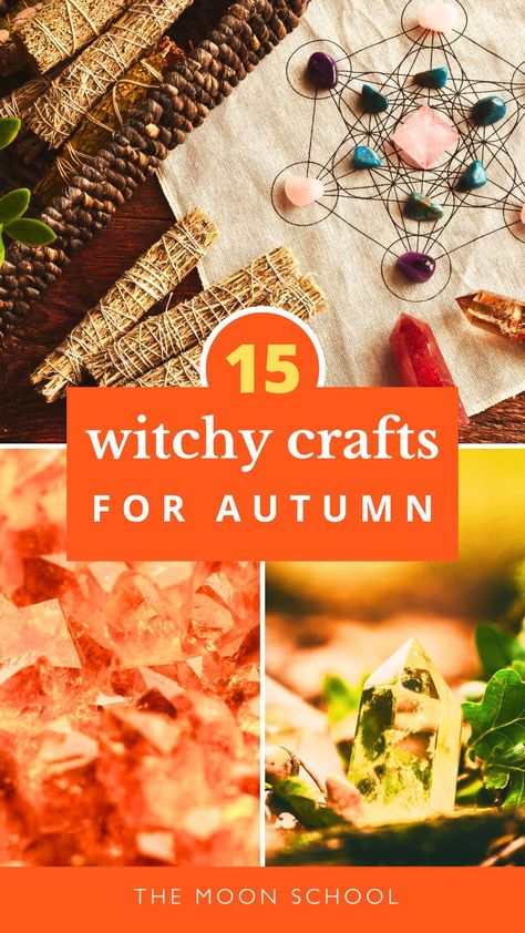 15 Witchy Crafts You Have to Make this Autumn (Fall Magick!) Witchy Fall Activities, Witchy Twig Crafts, Diy Witchcraft Crafts, Diy Shamanic Tools, Diy Witchy Christmas Gifts, Fall Witch Crafts, Witchy Things To Do With Friends, Autumn Equinox Activities, Witchy Activities With Friends