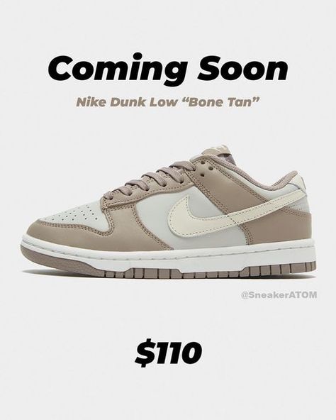 Sneaker News on Instagram: "The Nike Dunk Low “Bone Tan” is expected to release soon for the retail price of $110 USD ☕️ How do you rate these? Fire 🔥 or Trash 🚮 ? Stay Tuned on @SneakerATOM 🔔 Need help buying Nike Dunks for retail price? Join @SneakerATOM - Link is in BIO 👋" Nike Dunk Low Bone Tan, Low Dunks, Aesthetic Shoes, Nike Dunk Low, Dunk Low, Nike Dunk, Shoes Trainers, Brooks Sneaker, Nike Dunks