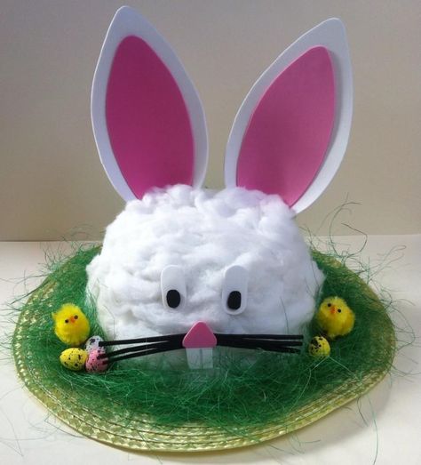 Handmade Bunny Rabbit Easter Bonnet Hat Easter Bonnet Ideas, Easter Bonnets For Boys, Girls Easter Bonnet, Easter Bonnet Competition, Easter Hat Parade, Handmade Bunny, Easter Hats, Easter Bonnet, Crazy Hats