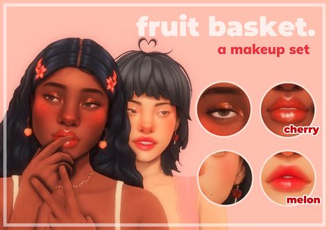 🍒 Fruit Basket Makeup Set 🍉 | kindlespice on Patreon Sims 4 Free Cc Eyes, Sims 4 Eye Cc Maxis Match, Maxis Match Makeup Cc, Sims 4 Maxis Makeup, Sims 4 Cc Maxis Match Makeup Lipgloss, Sims 4 Cc Mens Skin Overlay Maxis Match, Sims 4 Maxis Match Makeup Cc, Sims 4 Cc Make Up Maxis Match, Makeup Cc Sims 4 Maxis Match