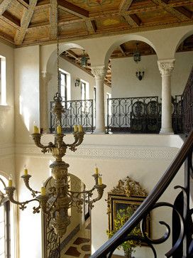 Florida Mediterranean Revival Seaside Villa - mediterranean - Staircase - New York - Frank de Biasi Interiors Mediterranean Staircase, Mediterranean Exterior, Mediterranean Revival, Mediterranean House Plans, Famous Interior Designers, Mediterranean Villa, Interiors Dream, Mediterranean Homes, Entry Hall