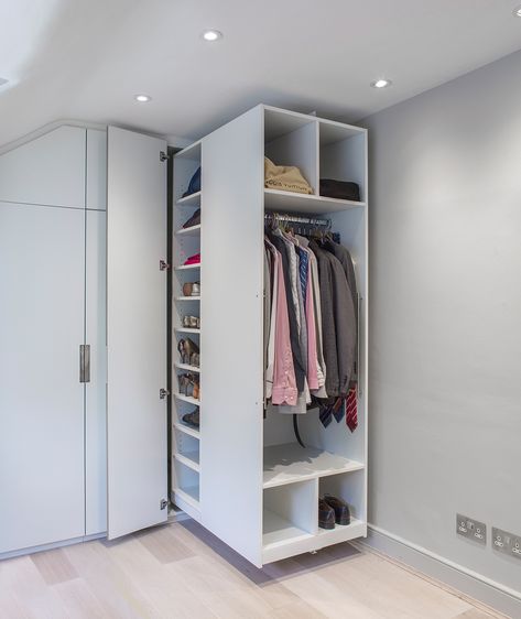 MAGIC PULL OUT WARDROBE, LOFT ROOM SPACE SAVING STORAGE. Space Saving Wardrobe Ideas, Pull Out Wardrobe, Space Savers Bedroom, Loft Wardrobe, Space Saving Wardrobe, Floor Options, Space Saving Furniture Bedroom, Diy Space Saving, Wardrobe Rail