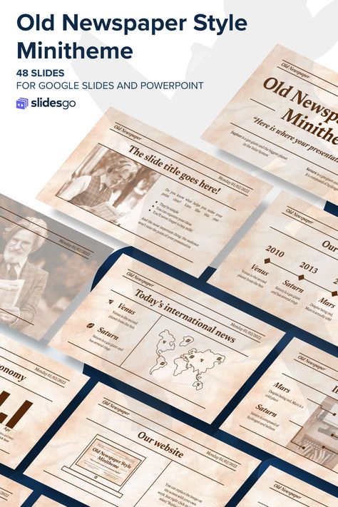 Vintage Ppt Template, History Ppt Template, Slidesgo Templates, Data Science Learning, Science Learning, Powerpoint Layout, Presentation Styles, Newspaper Template, Background Powerpoint