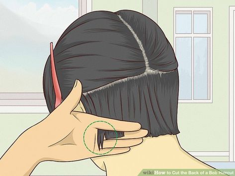 3 Ways to Cut the Back of a Bob Haircut - wikiHow Tips Hair Color, Hair Color Short Hair, Cut Hair At Home, A Bob Haircut, Short Hairstyles For Round Faces, Self Haircut, Cut Own Hair, Classic Bob Haircut, Hair Cut Guide