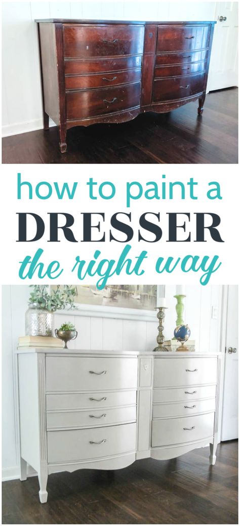 Paint Dresser Diy, Refinished Dresser Diy, Paint A Dresser, Refinished Dresser, Dresser Diy, Dresser Refinish, Painted Dressers, Paint Dresser, Diy Dresser Makeover