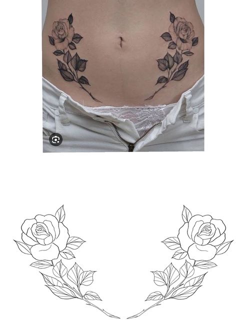 Rose Stomach Tattoo, Chest Tattoo Designs Female, Girly Hand Tattoos, Rose Tattoo Stencil, Half Sleeve Tattoo Stencils, Rose Drawing Tattoo, Awareness Tattoo, Card Tattoo Designs, Crown Tattoo Design