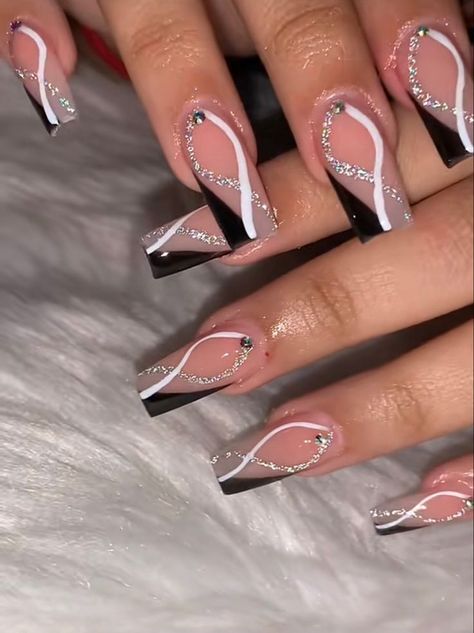 Full Nail Designs, Nail Sunny, Trendy Nail Designs, Black Acrylic Nails, Spring Nail Designs, Fancy Nails Designs, Simple Gel Nails, Colored Acrylic Nails, Girly Acrylic Nails