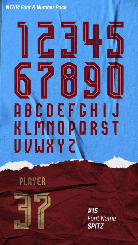 Jersey Font Alphabet, Football Number Shirts, Football Numbers Font, Jersey Numbers Font, Football Lettering, Football Typography, Graphic Design Background Texture, Font Jersey, Football Fonts