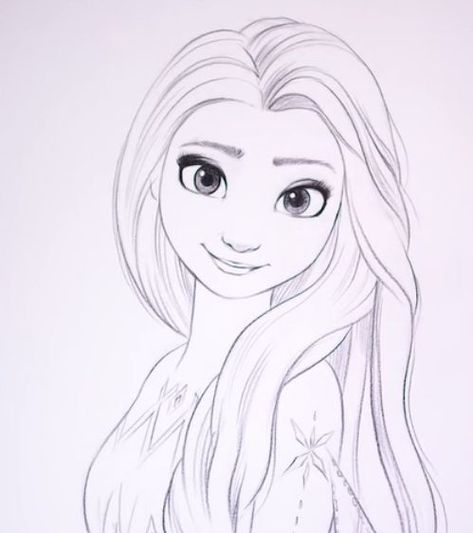 Elsa Sketch, Disney Pencil Drawings, Disney Princess Sketches, Elsa Drawing, Princess Sketches, Pencil Drawing Images, Disney Drawings Sketches, Ladybug Art, Easy Cartoon Drawings