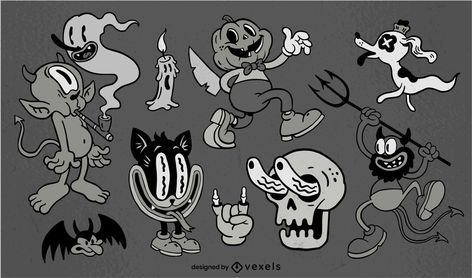 Halloween Character, Cartoon Halloween, Retro Cartoon, Halloween Cartoons, Retro Cartoons, Cartoon Style, Cartoon Art Styles, Halloween Themes, Cartoon Characters