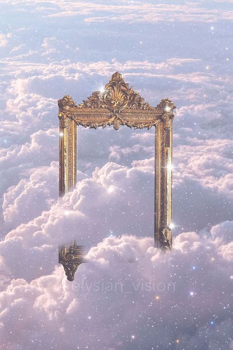 Mirror Artwork by Elysian Vision that shows a mirror in clouds. Dreamy Surreal Aesthetic, Ethereal Clouds Aesthetic, Ethereal Core Aesthetic, Mirror Reflection Aesthetic, Dreamy Photography Aesthetic, Dream Aesthetic Art, Elysian Aesthetic, Dreamy Clouds Aesthetic, Surreal Clouds