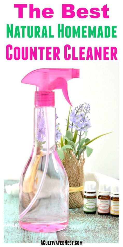 Counter Cleaner, Homemade Cleaner, Homemade Detergent, Homemade Cleaning Recipes, Homemade Cleaners Recipes, Diy Counter, Natural Cleaning Recipes, Diy Cleaning Products Recipes, Essential Oils Cleaning