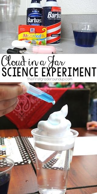 How many drops of water can a cloud hold before it rains?  This hands on weather science experiment is a first grade favorite for learning about the water cycle! Cloud In A Jar, Science Experiments Kids Elementary, Science Computer, Engineering Books, Second Grade Science, Weather Science, 1st Grade Science, First Grade Science, Science Engineering