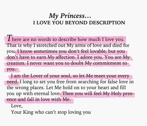 His Princess: Love Letters from Your King - Sheri Rose Shepherd (I Love You Beyond Description) God Relationship, Awakening Women, Love Spiritual, Gods Princess, Now Quotes, God Love, Quotes God, Ideas Quotes, Words To Describe