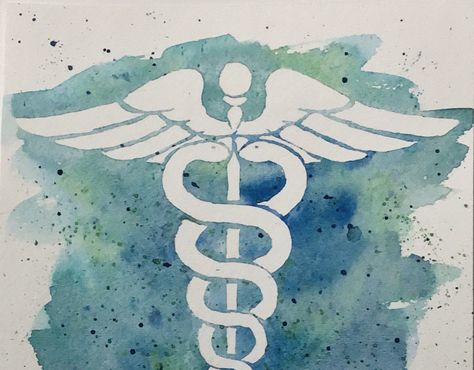 Doctor Gift Medical Symbol MD Gift Doctor Name Watercolor Art Graduation Medical Painting Ideas, Medical Art Doctors, Doctor Art Drawings, Medical Art Creative, Doctor Painting, Paint Therapy, Galaxia Wallpaper, Name Watercolor, Medical Artwork