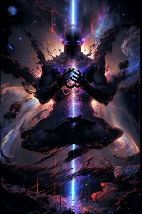 Giant Person Drawing, Cosmic Magic Aesthetic, Outer Gods, Cosmic Man, Cosmic Being, God Of Time, Cosmic Entity, Cosmic Powers, Universe God