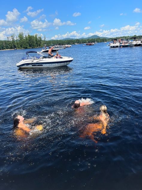 new hampshire, new england, lake days, swimming, aesthetic, summer Lake Floating, Swimming Aesthetic, Camp Chairs, Lake Swimming, Summer Boats, Friends Nature, Lake Days, Country Summer, Lake Trip