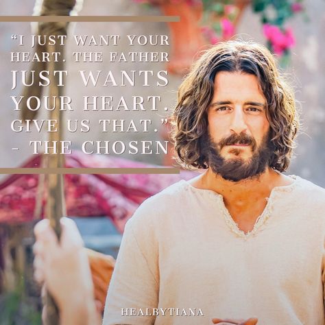 The Chosen • “I just want your heart. The Father just wants your heart. Give us that.” #thechosentvseries #jesus #christianity #bible #christian #quotes #love #faith #inspiration #positive Choose Quotes, God Is For Me, Jesus Is Risen, Jesus Memes, Jesus Christ Superstar, Christ Quotes, Christian Videos, Christian Memes, For God So Loved The World