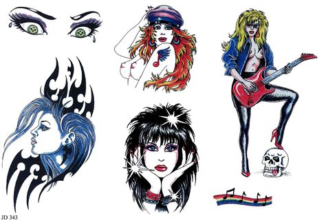 90's New School Tattoo, 80s Airbrush Art, Jd Crowe Flash, Cherry Creek Tattoo Flash, 80s Tattoo Flash, 80s Tattoo, 90s Tattoo Flash, Anarchist Tattoo, Antique Tattoo