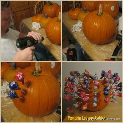 Pumpkin Lollipop Holder Pumpkin Sucker Holder, Pumpkin Lollipop Holder, Pumpkin Lollipop, Pumpkin Holders, Lollipop Holder, Fake Pumpkins, Faux Pumpkins, Samhain, Holiday Treats