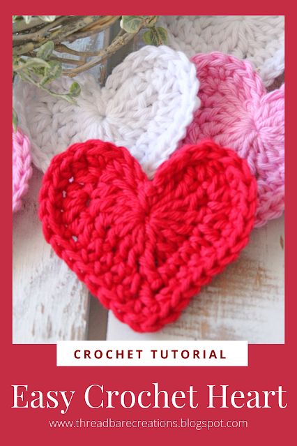 Crochet Lace Heart Free Pattern, Crochet Flat Heart, Crocheted Valentines Ideas, Crochet Heart Coasters Free Pattern, Crochet Heart Pattern Free, Small Crochet Heart, Threadbare Creations, Free Heart Crochet Pattern, Crochet Party