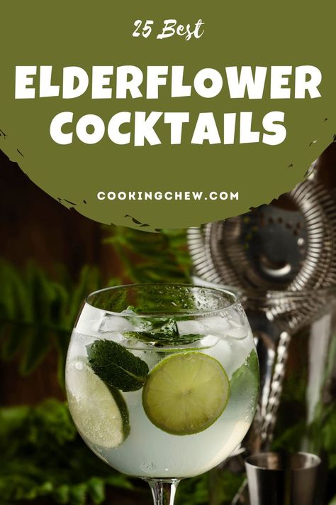 Elderberry Cocktails, Elderflower Cocktail Recipes, Elderflower Syrup Cocktail, Cocktails With Elderflower Syrup, Elderberry Cocktail, Elderflower Liqueur Recipes, Elder Flower Cocktail, Elderflower Cordial Cocktail, Elderflower Vodka Cocktail