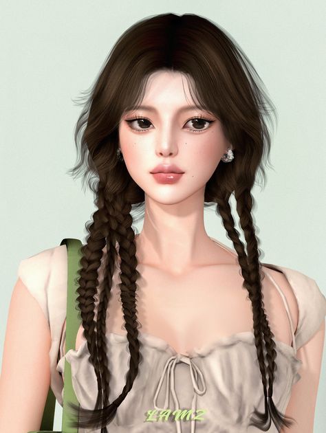 Sims 4 Alpha Accessories, Kpop Hair Sims 4 Cc, Sims 4 Cc Patreon Alpha, Wavy Hair Sims 4, Sims 4 Cute Hair, Sims 4 Cardigan Cc, Sims4 Alpha Hair, Sims 4 Korean Hair, Sims 4 Cc Hair With Bangs