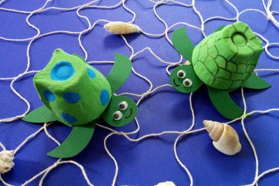 Schildkröte basteln Winter Make Up, Turtle Crafts, Winter Crafts For Kids, Egg Carton, Woodland Party, Marine Animals, Winter Crafts, Christmas Activities, Kids Art Projects