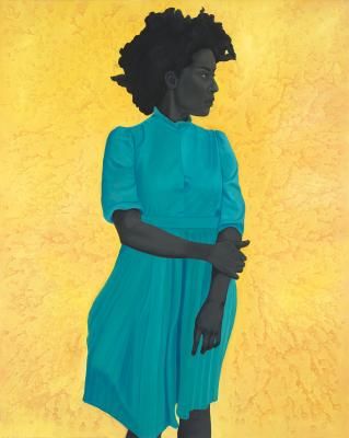 "Saint Woman," oil on canvas by Amy Sherald Radical Women, Amy Sherald, African American Museum, Seattle Art Museum, Kehinde Wiley, Seattle Art, National Portrait Gallery, African American Art, Portrait Gallery