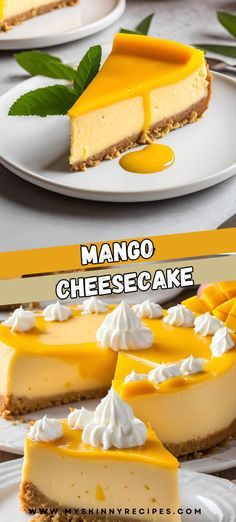 ✨🥭 Indulge in a tropical delight with our Mango Cheesecake recipe! Creamy cheesecake meets vibrant mango puree for a taste of paradise in every bite. Perfect for summer parties and special occasions! #MangoCheesecake #DessertRecipes #TropicalTreats #SummerDesserts#myskinnyrecipes Best Mango Cheesecake Recipe, Frozen Mango Recipes Baking, Dinner Recipes With Mango, Mango Passion Fruit Cheesecake, Easy Mango Cheesecake, Mango Cream Pie, Mango Cake Recipe Easy, Mango No Bake Cheesecake, Mango Puree Desserts