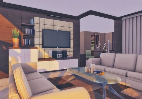 𝓜𝓪𝓻𝓶𝓮𝓵𝓪𝓭 on Instagram: “My new project where I'm using only items from base game is coming soon on my YouTube channel. 😉 ____________ Мой новый проект где я…” The Sims 4 Living Room, Sims 4 Living Room Ideas, Sims 4 Living Room, Mod Living Room, Living Room Sims 4, Sims Freeplay Houses, Sims 4 Kitchen, Sims 4 Blog, House Flippers