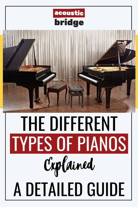 There are several different types of pianos, from horizontal to vertical to digital. We explain them all, and discuss their pros and cons, here. Spinet Piano, Types Of Pianos, Piano Hammers, Piano Store, Grand Pianos, Toy Piano, Baby Grand Pianos, Upright Piano, Piano Keys