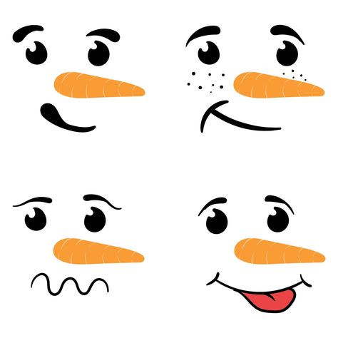 Snow Man Faces Template, Snow Men Faces, Snow Man Faces To Paint, Snowman Faces Patterns Free Printable, Snow Man Face, Glamping Christmas, Printable Snowman Faces, Funny Snowmen, Diy Schneemann