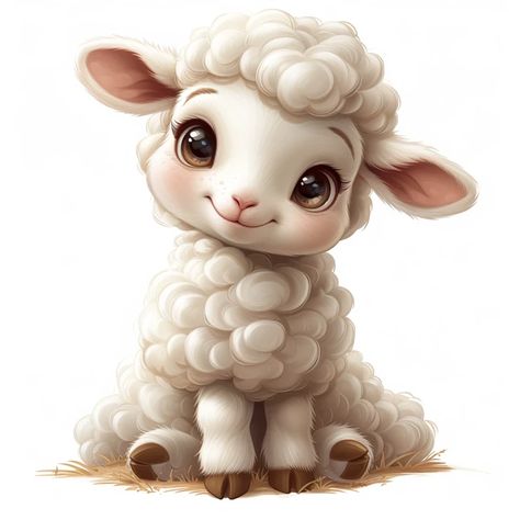 Lamb Cartoon Drawing, Cartoon Lamb Tattoo, Cartoon Lamb, Lamb Art, Sheep Tattoo, Sheep Cartoon, Sheep Illustration, Teddy Pictures, Baby Animal Drawings