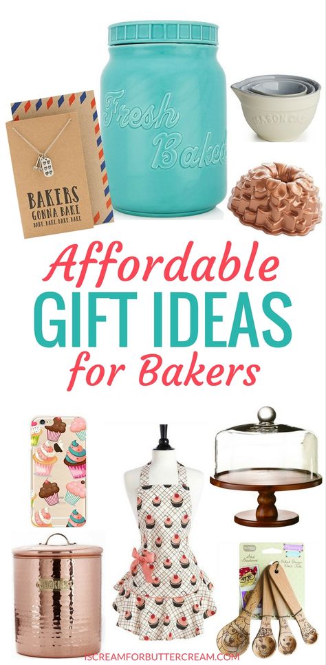 Affordable gift ideas for bakers. These gifts aren't the same old ideas. They're unique gifts any baker will love. #giftideasforbakers #bakergiftideas #giftideas Baking Gift Basket, Unique Food Gifts, Baking Basket, Baker Gifts, Affordable Christmas Gifts, Bakers Gonna Bake, Gifts For A Baker, Baking Gifts, Christmas Baskets